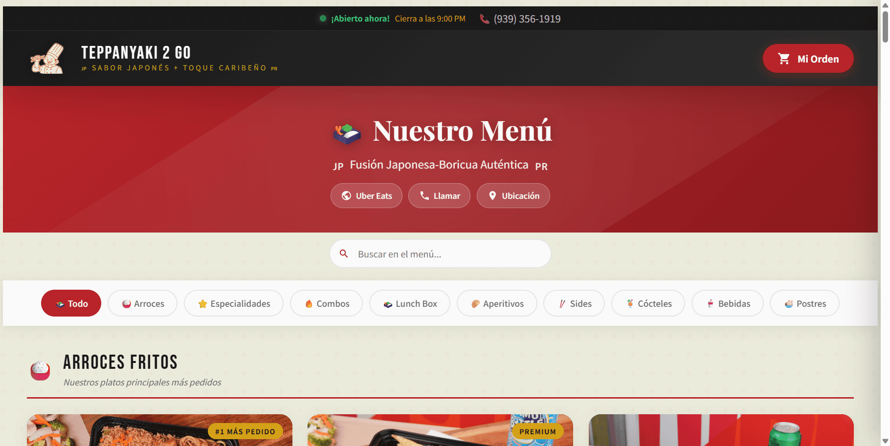 Teppanyaki 2 Go — Menú Online — captura 1