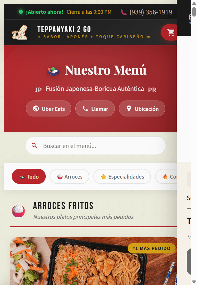 Teppanyaki 2 Go — Menú Online — captura 3